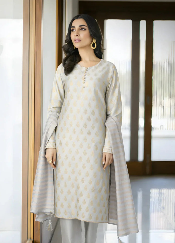 Ayla Studio RTW Printed Premium Jacquard 3 Piece Sahab Baft - Eid Collection