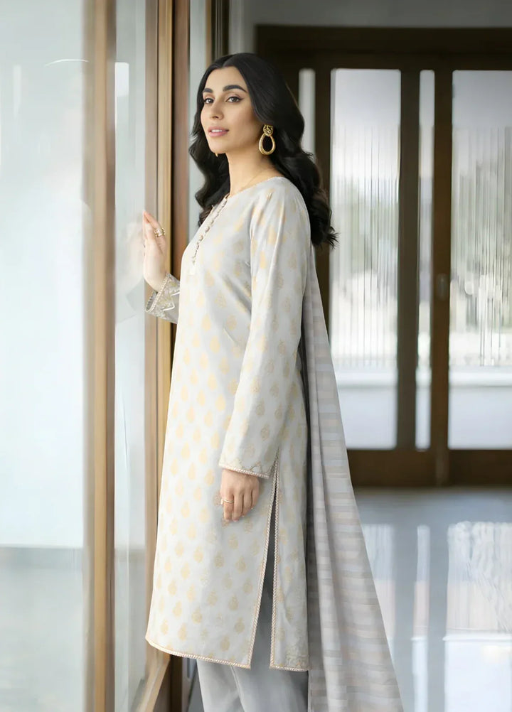 Ayla Studio RTW Printed Premium Jacquard 3 Piece Sahab Baft - Eid Collection
