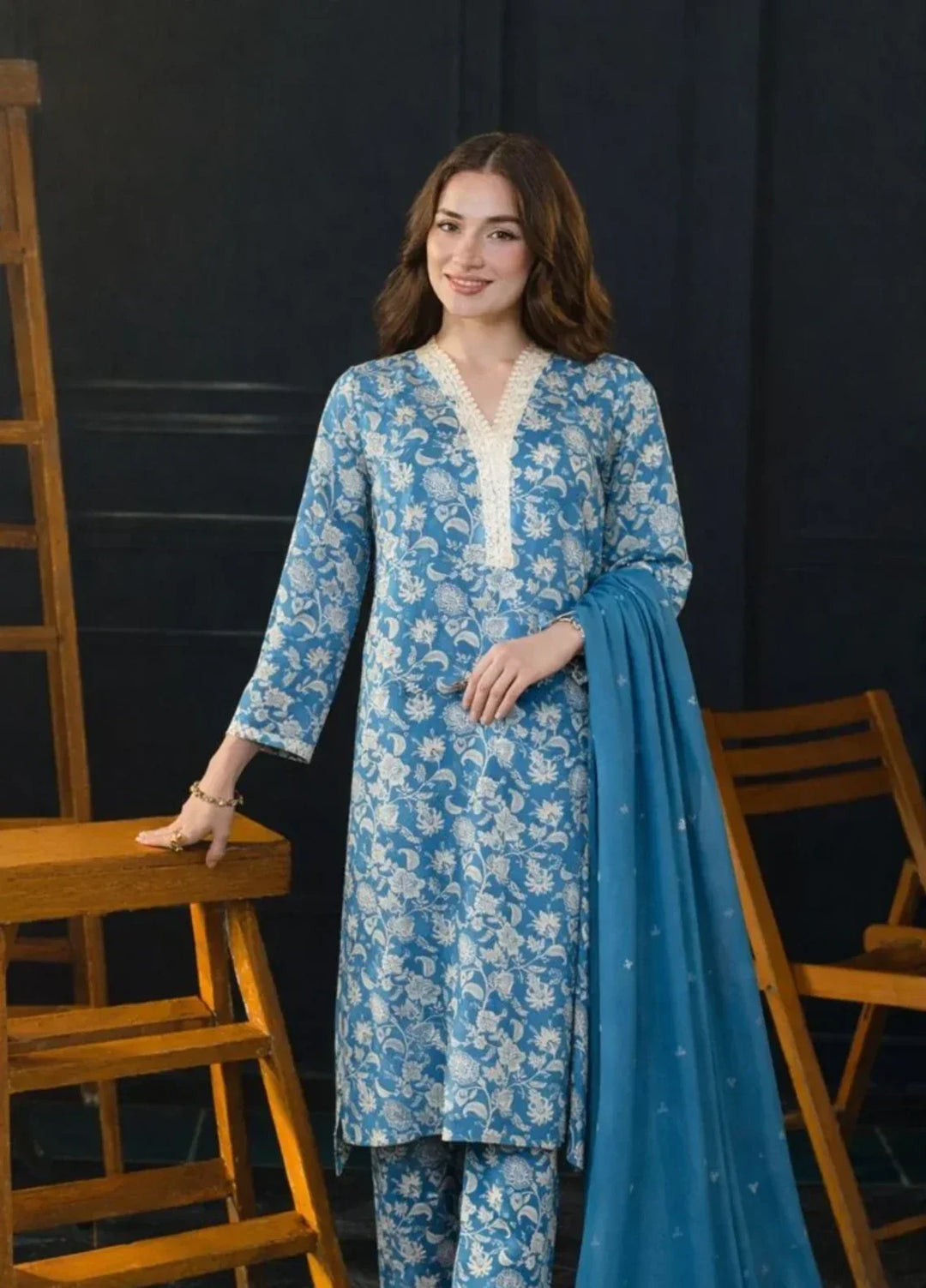 Ayla Studio RTW Printed Premium Lawn 3 Piece Feroza Gul - Eid Collection