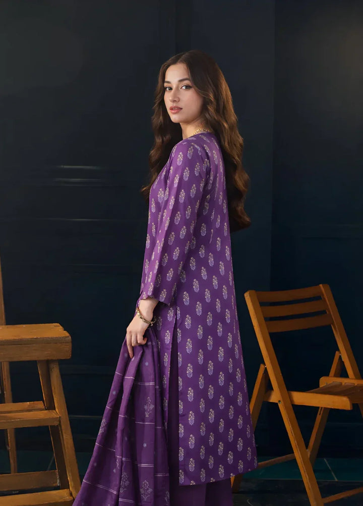 Ayla Studio RTW Printed Premium Lawn Jacquard 3 Piece Zafaran Baft - Eid Collection