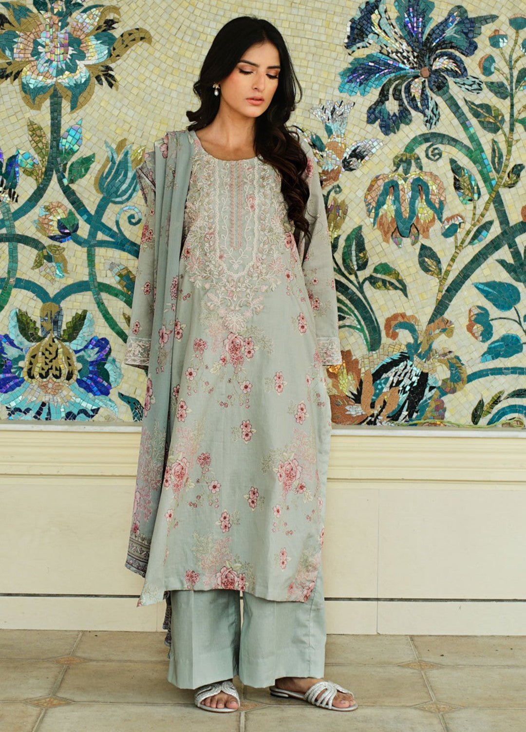 Zyna Unstitched Embroidered Lawn 3 Piece MIRA - Summer Collection