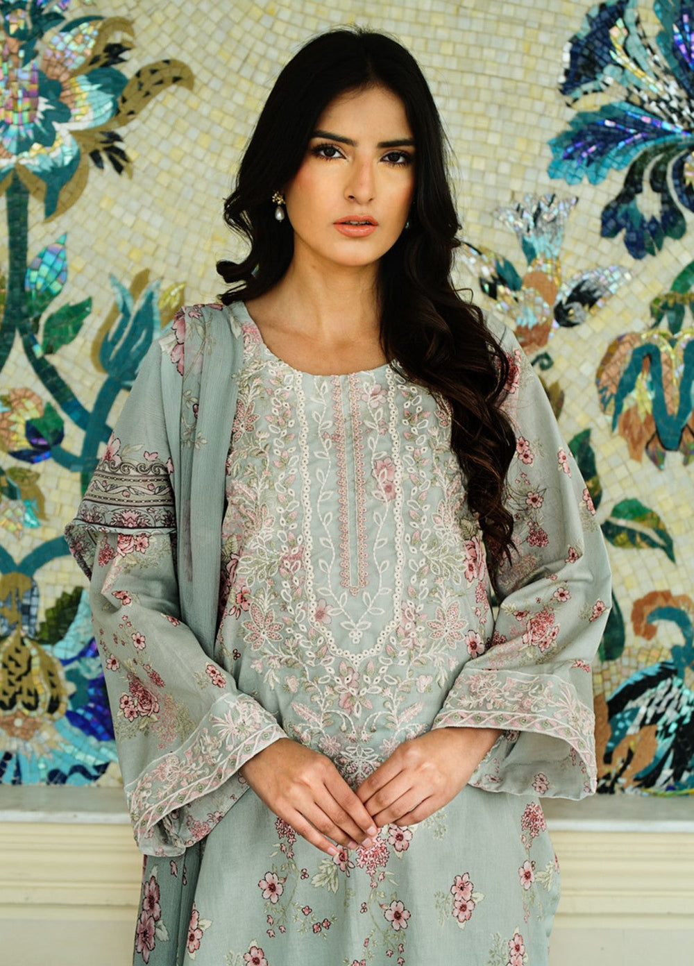 Zyna Unstitched Embroidered Lawn 3 Piece MIRA - Summer Collection
