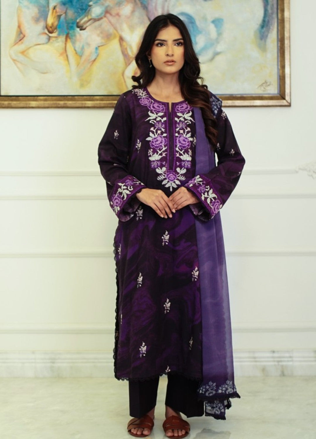 Zyna Unstitched Embroidered Lawn 3 Piece NIRA - Summer Collection