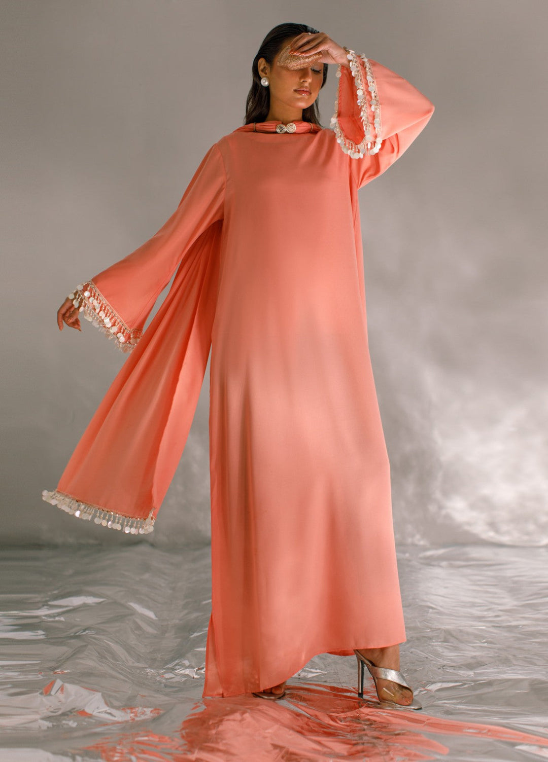 Serendipity by Ombrella RTW Solids Crepe Georgette 2 Piece Aurora - Festive Collection