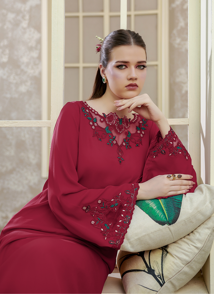 Ripret Women RTW Embroidered Double Georgette 2 Piece Ruby Rush - Eid Collection