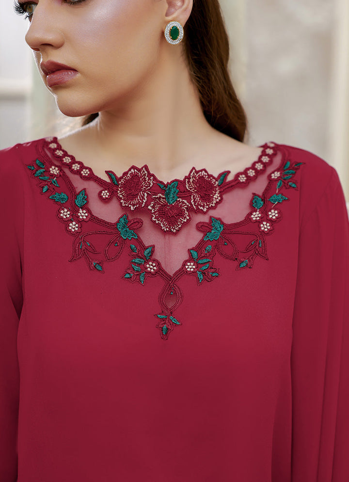 Ripret Women RTW Embroidered Double Georgette 2 Piece Ruby Rush - Eid Collection