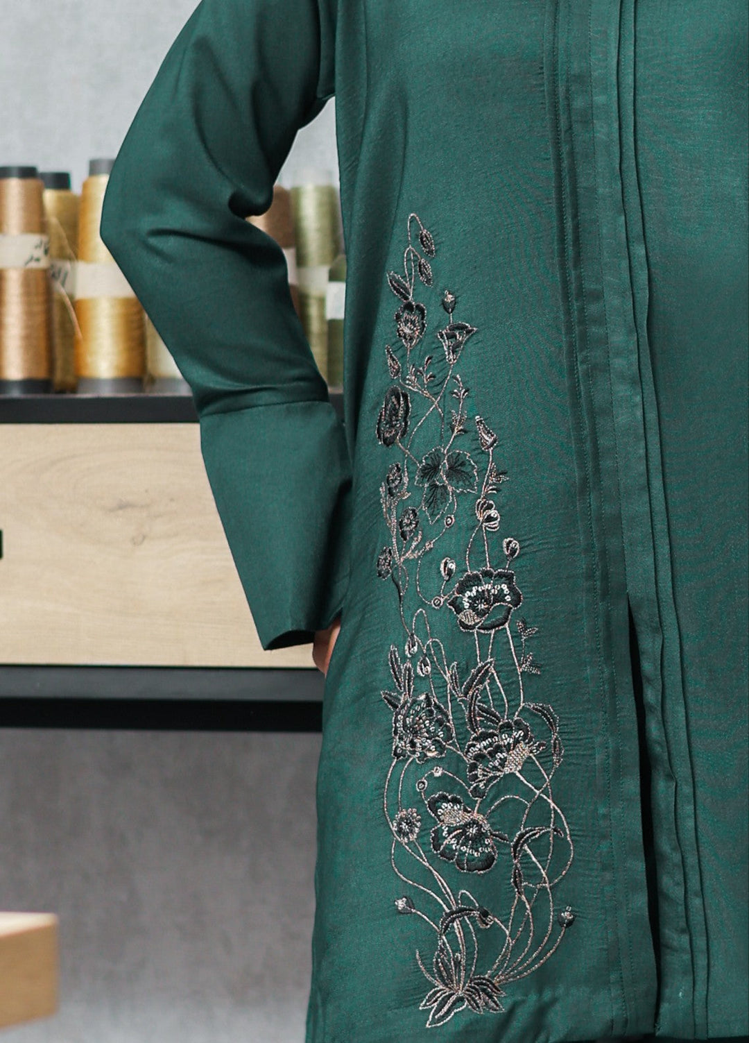 Essential Clothing by Tessa Women RTW Embroidered Lawn 2 Piece Suit Botanic Green - Casual Collection