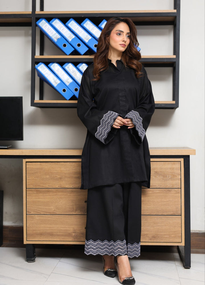 Essential Clothing by Tessa Women RTW Embroidered Silk Lawn 2 Piece Suit Nightfall - Casual Collection