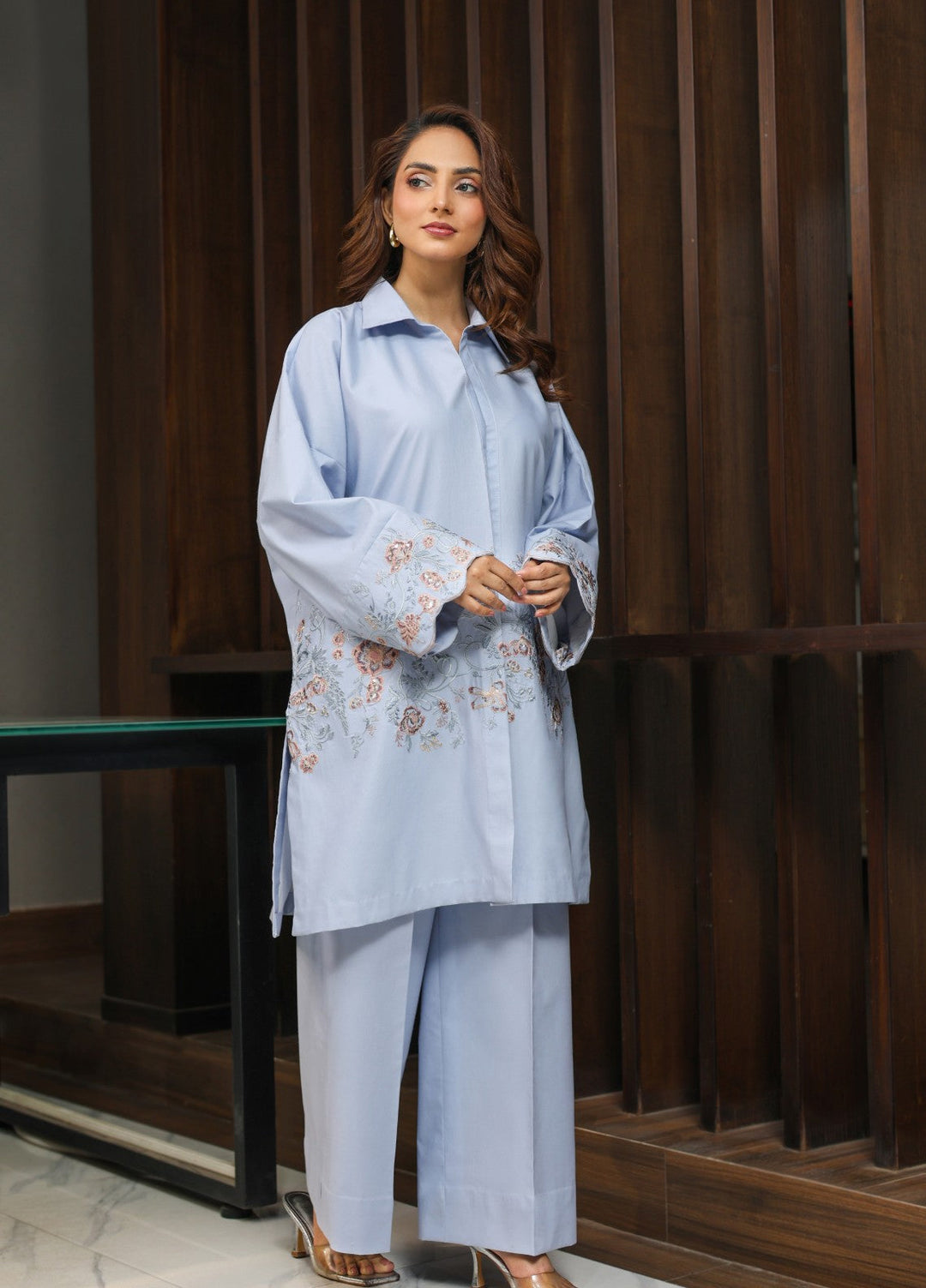 Essential Clothing by Tessa Women RTW Embroidered Lawn 2 Piece Suit Cloud Bloom - Casual Collection