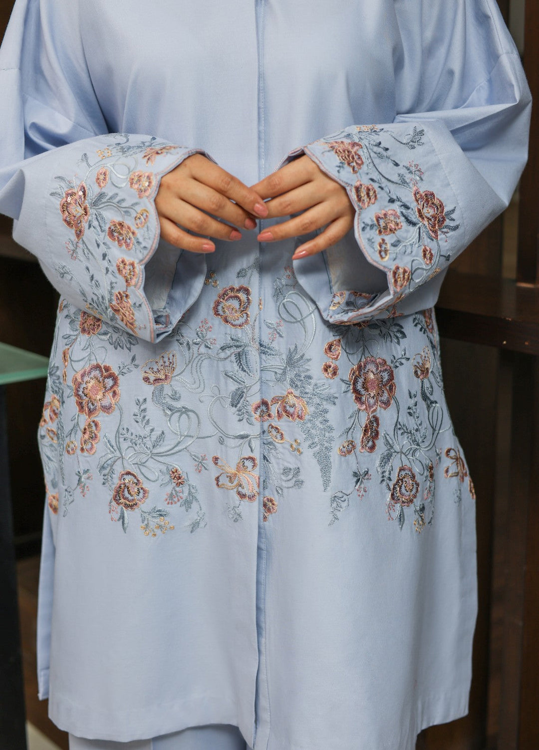 Essential Clothing by Tessa Women RTW Embroidered Lawn 2 Piece Suit Cloud Bloom - Casual Collection