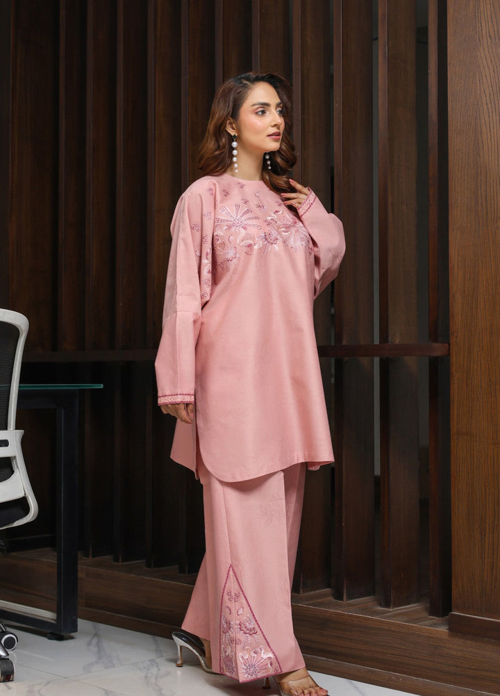 Essential Clothing by Tessa Women RTW Embroidered Lawn 2 Piece Suit Pastel Blush - Casual Collection