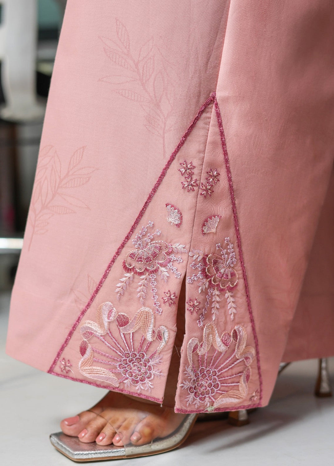 Essential Clothing by Tessa Women RTW Embroidered Lawn 2 Piece Suit Pastel Blush - Casual Collection