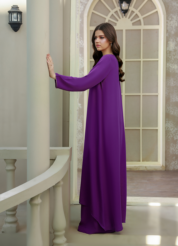 Ripret Women RTW Embroidered Double Georgette 2 Piece Purple Nate - Eid Collection