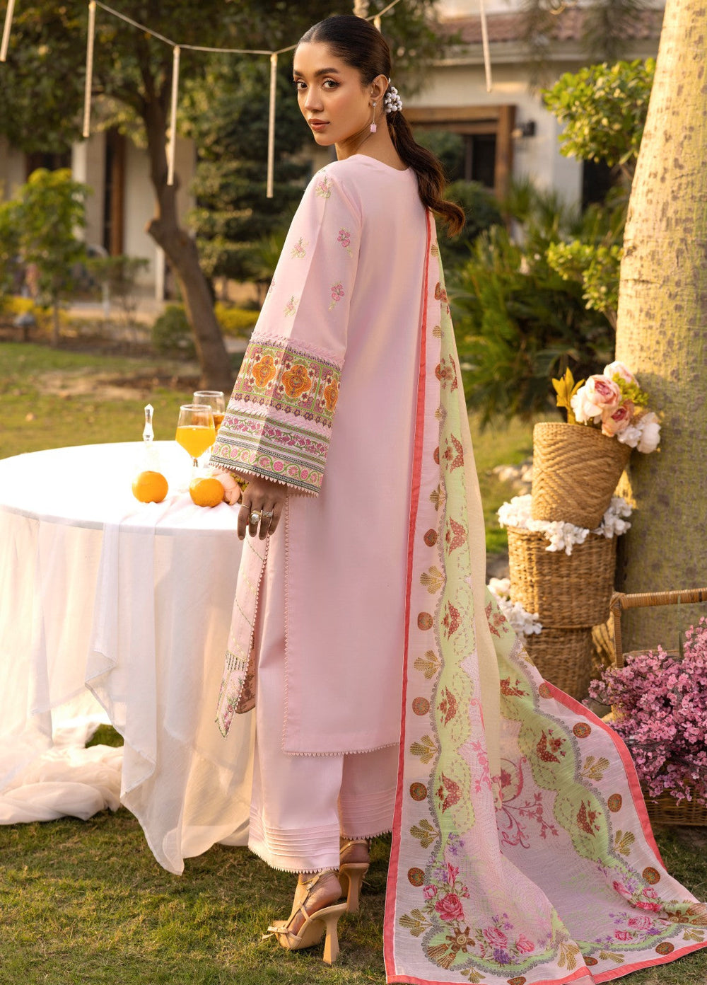 Tessa Women RTW Embroidered Lawn 3 Piece Suit Blush Bloom - Festive Collection