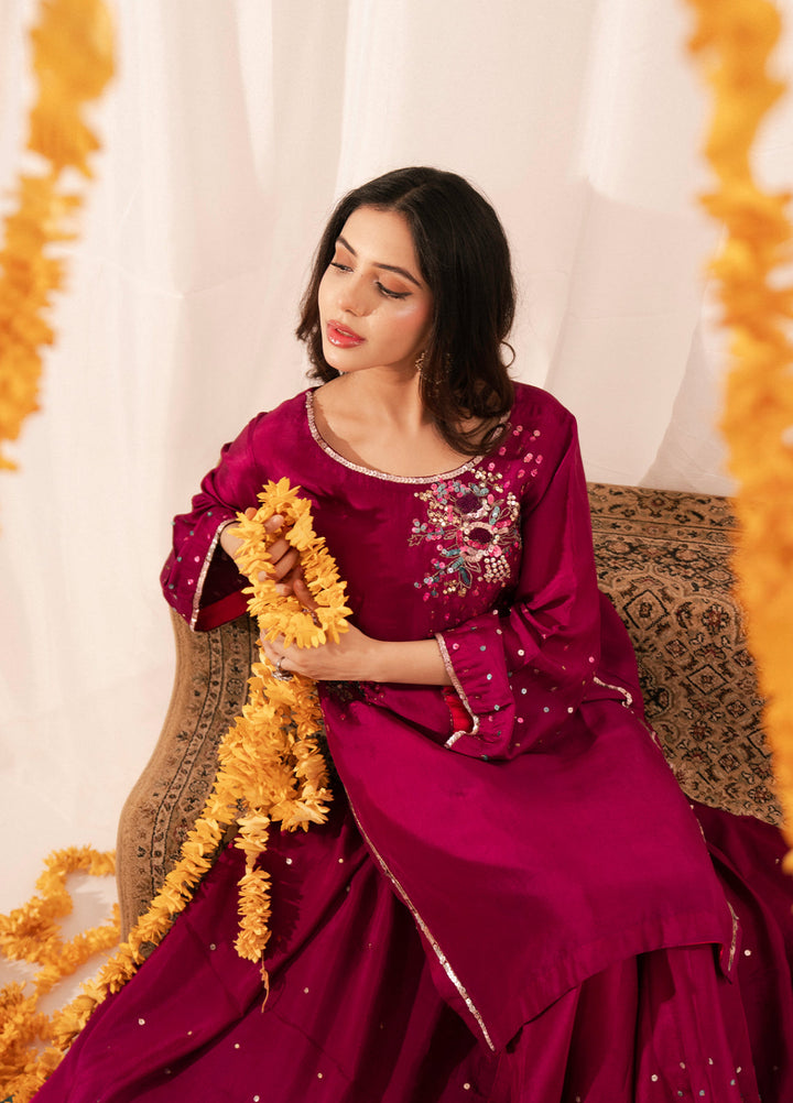 Maham Sultan Women RTW Hand work Sheesha Silk 3 Piece Suit ZUMAR - Eid Collection