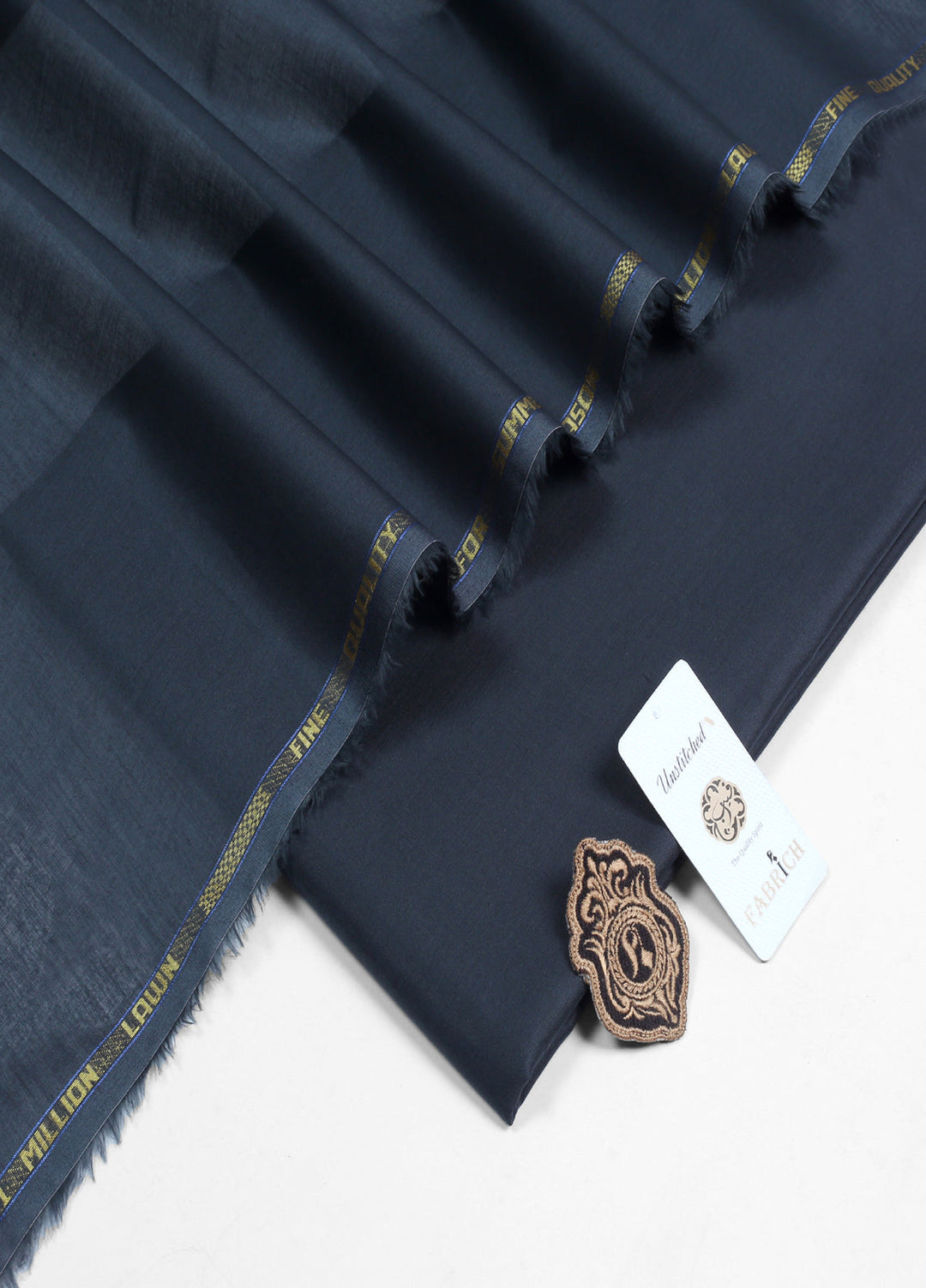 Million by Fabrich Unstitched Solids Cotton Lawn Kameez Shalwar Charcoal - Summer Collection