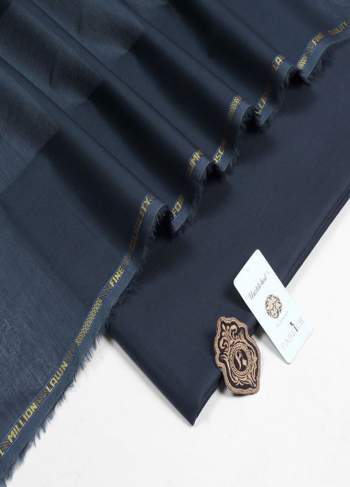 Million by Fabrich Unstitched Solids Cotton Lawn Kameez Shalwar Charcoal - Summer Collection