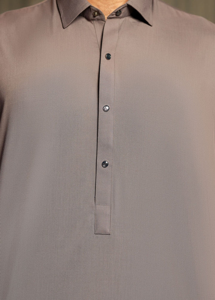 Gold Medal by Stitching Cotton Men RTW Solid Poly 2 Piece Suit Grey SMKS-138 - Casual Collection