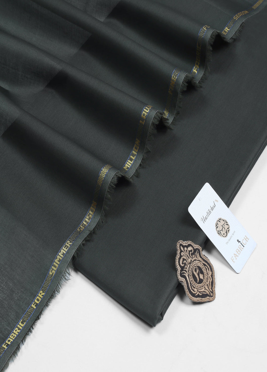 Million by Fabrich Unstitched Solids Cotton Lawn Kameez Shalwar Olive - Summer Collection