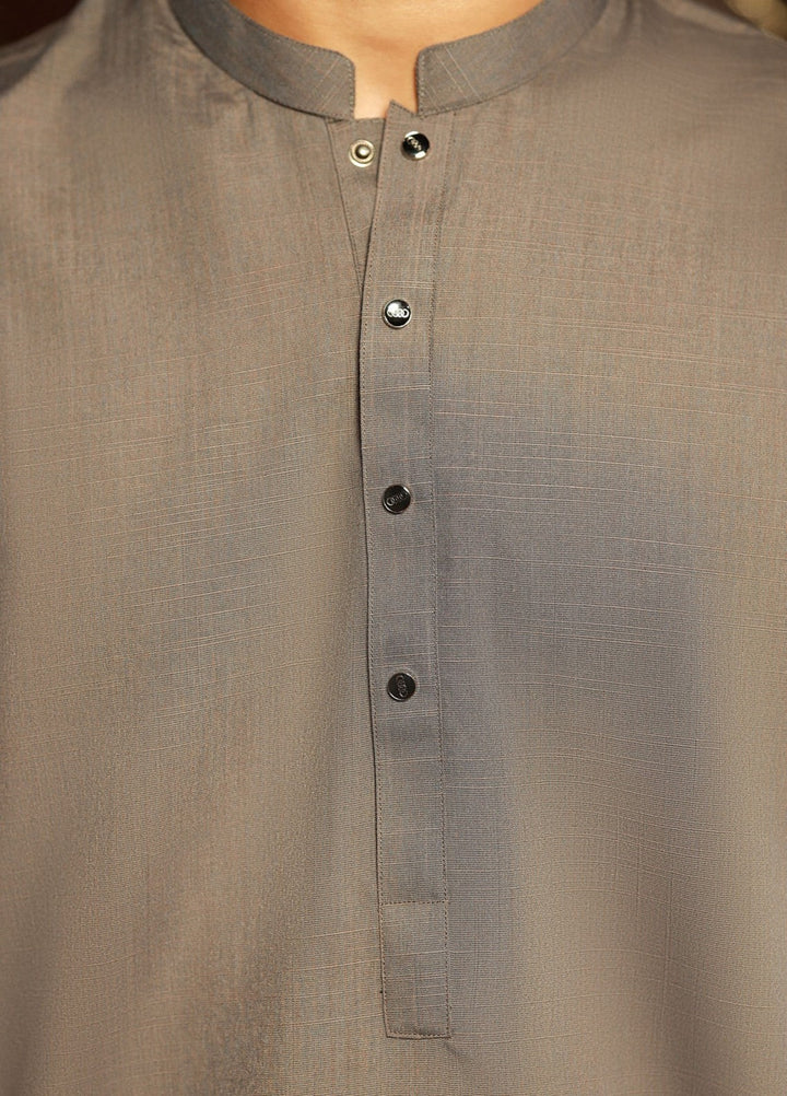 Stitching Cotton RTW Men Poly Kameez Shalwar Suit Vintage Grey - Casual Collection