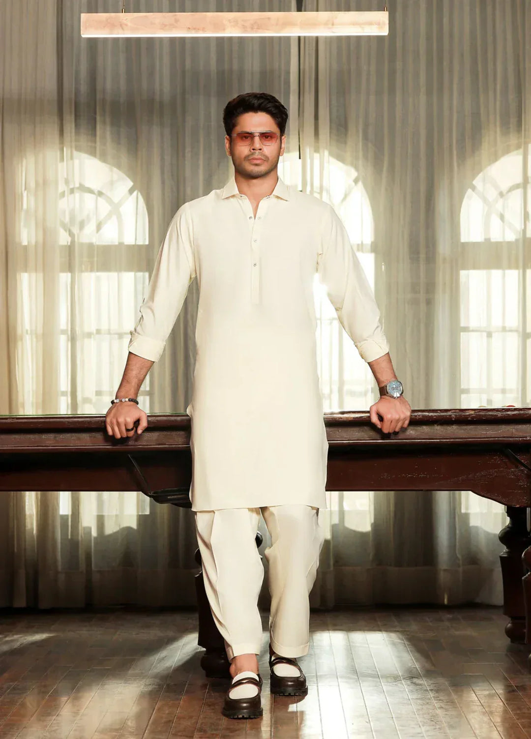 China Boski- Cream Kameez Shalwar