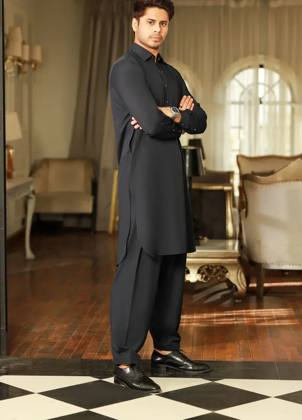 China Boski- Navy Kameez Shalwar