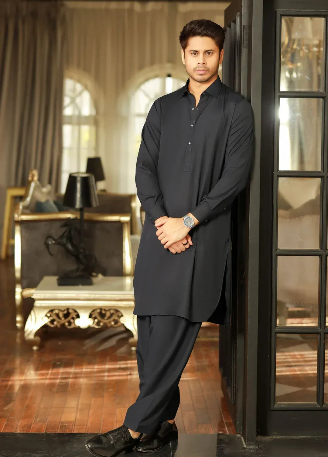 China Boski- Navy Kameez Shalwar