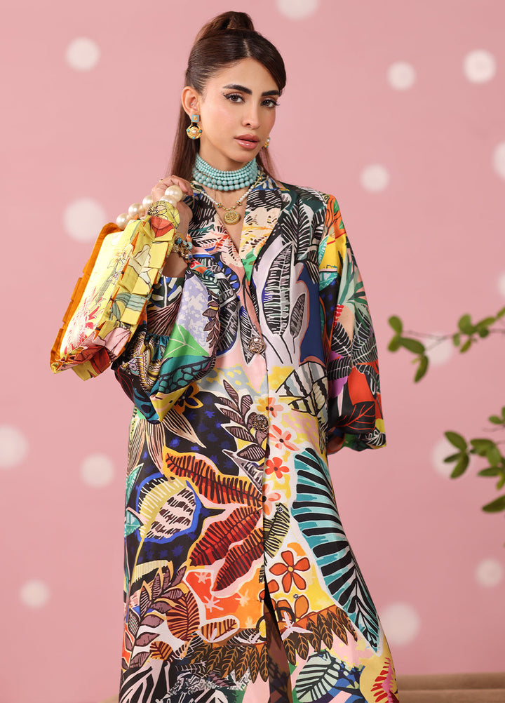Musferah Saad Women RTW Printed Silk 3 Piece Suit Chromatic Jungle - Festive Collection