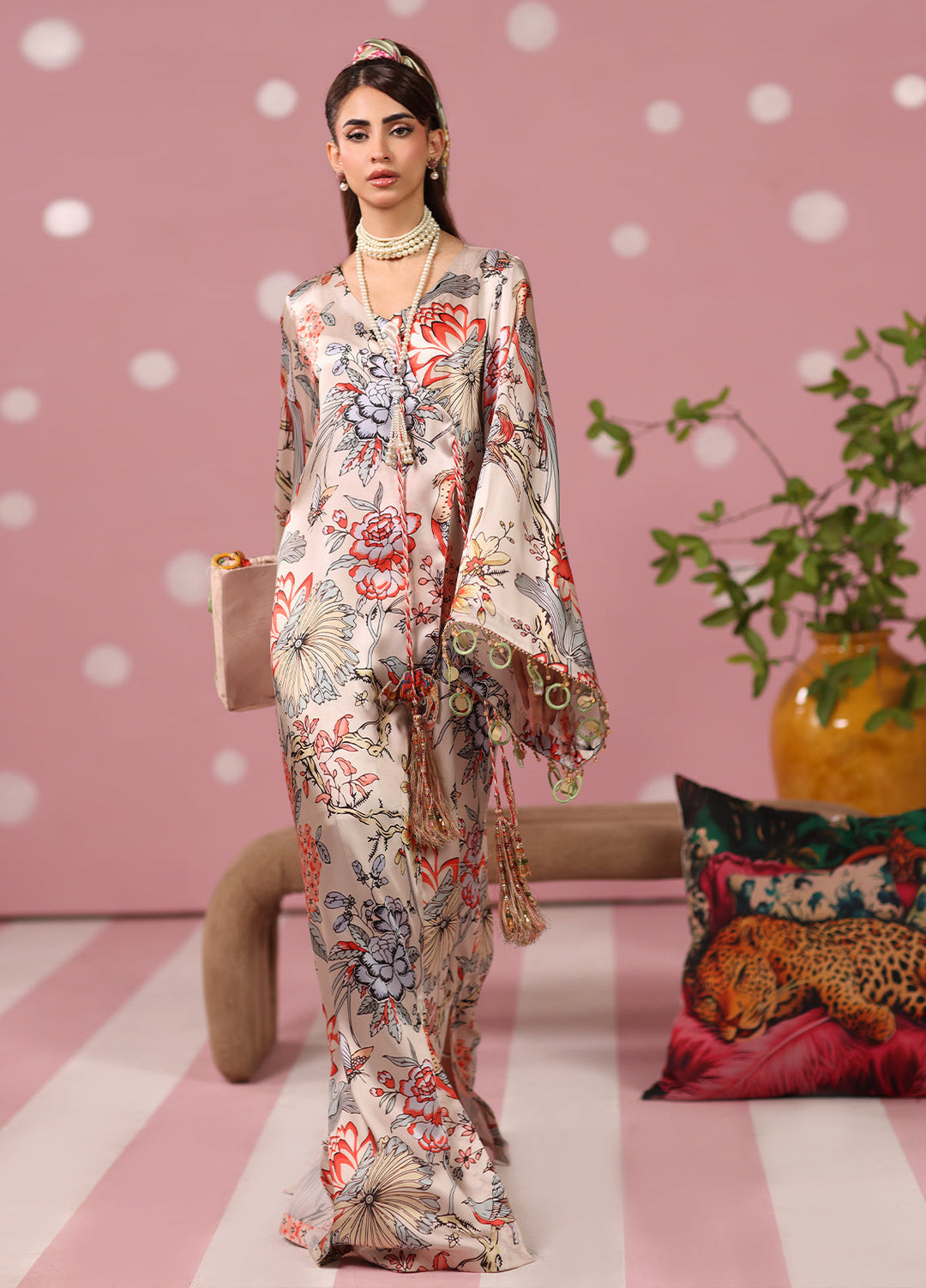 Musferah Saad Women RTW Printed Silk 2 Piece Suit Imperial Blossom - Festive Collection