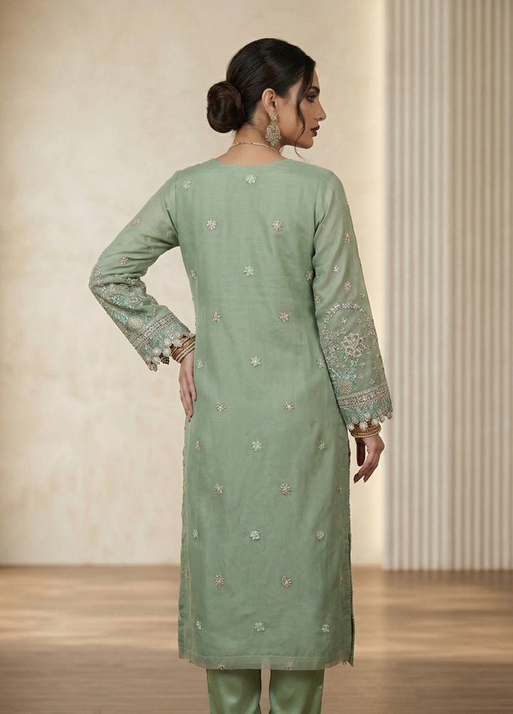 Regalia by Diara Couture RTW Embroidered Organza 3 Piece Suit ALEVRA UN-1004 PASTEL GREEN - Festive Collection