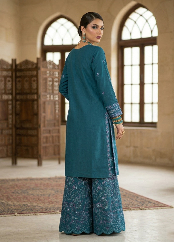 Zayra by Diara Couture RTW Embroidered Lawn 3 Piece Suit LAWN ZP-77 TEAL  - Festive Collection