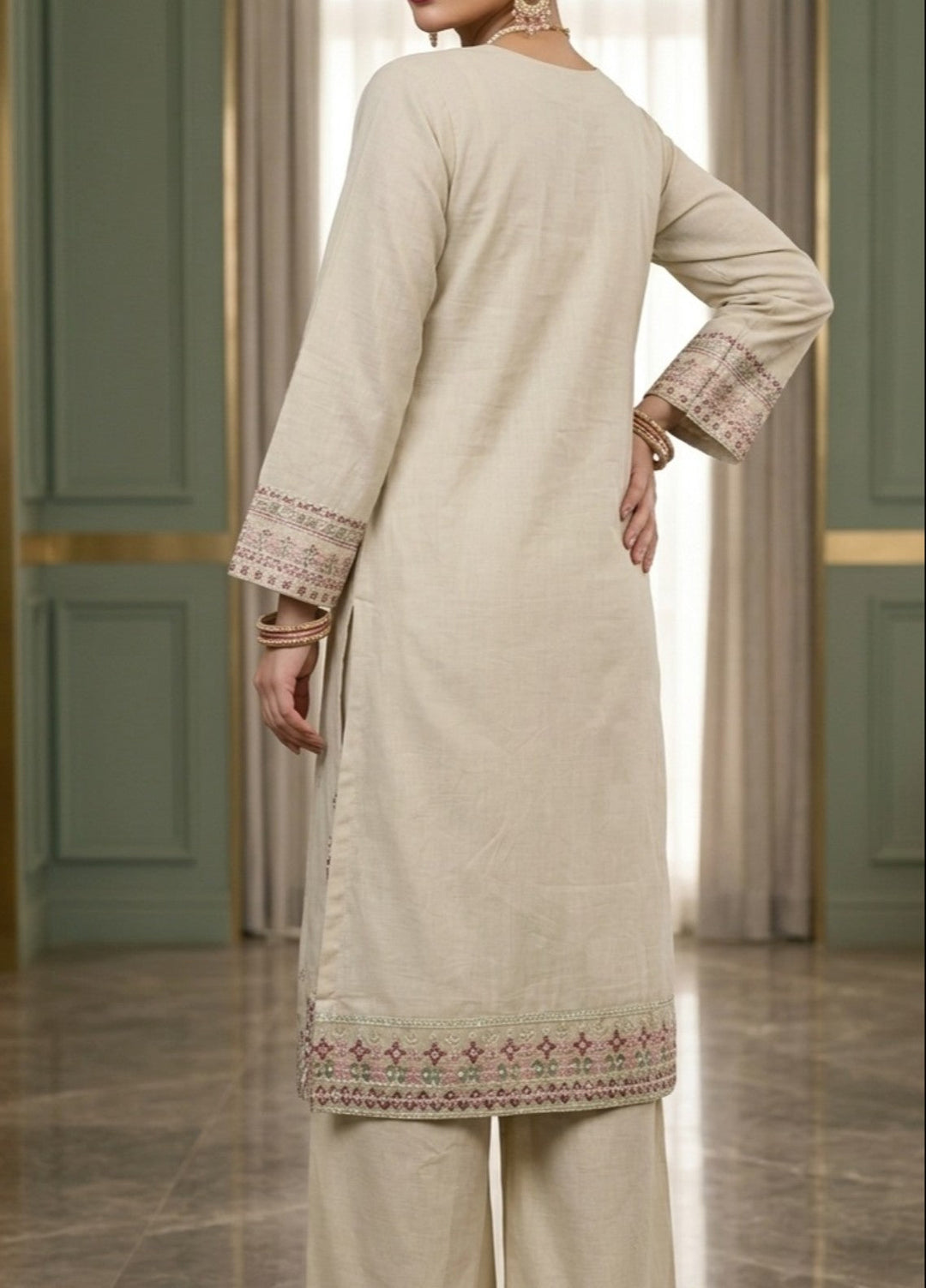 Zayra by Diara Couture RTW Embroidered Lawn 3 Piece Suit LAWN ZP-78 IVORY  - Festive Collection