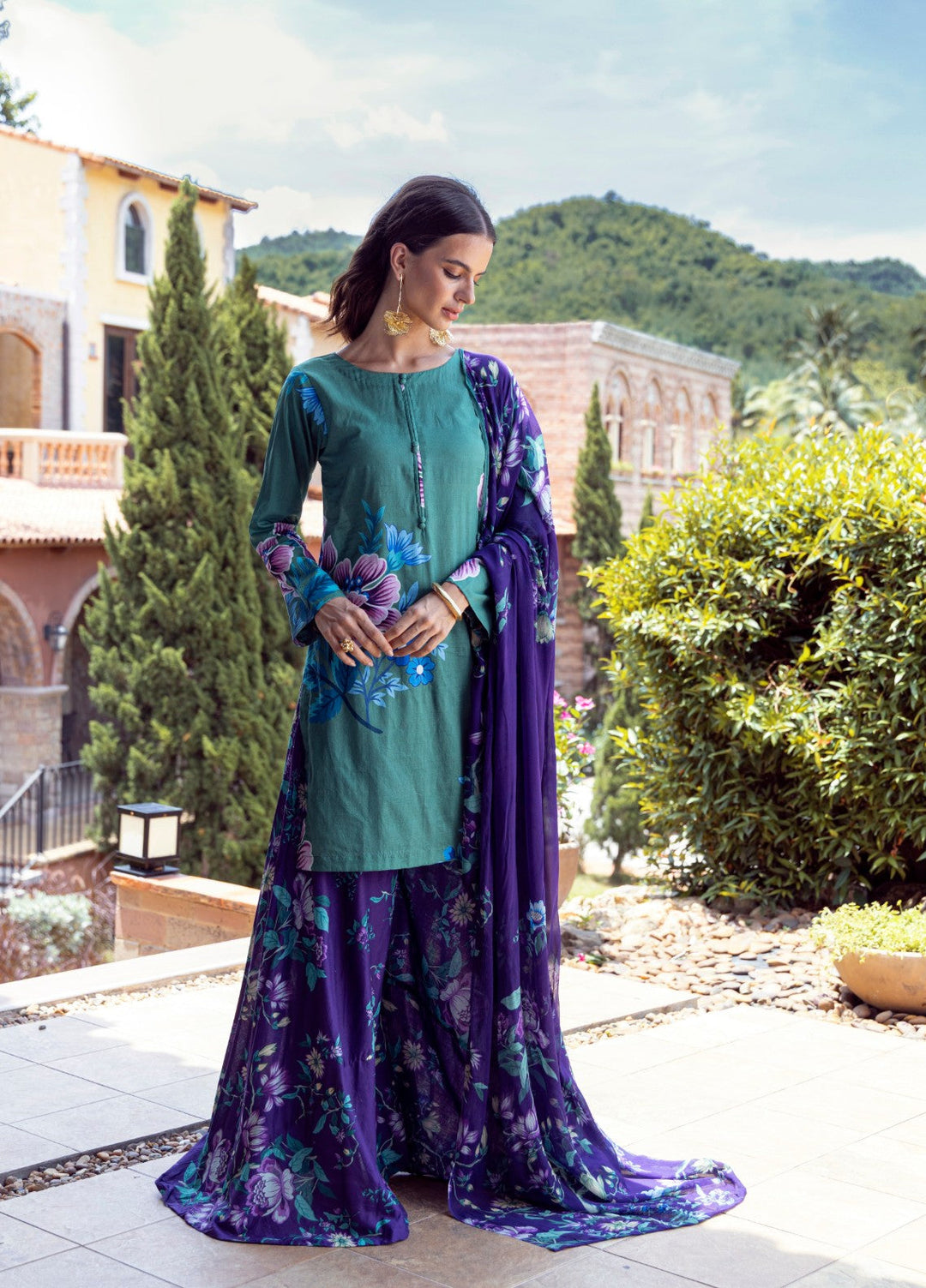 Petals Of Serenity by Feathers RTW Printed Lawn 3 Piece Suit KYNEL - Casual Collection