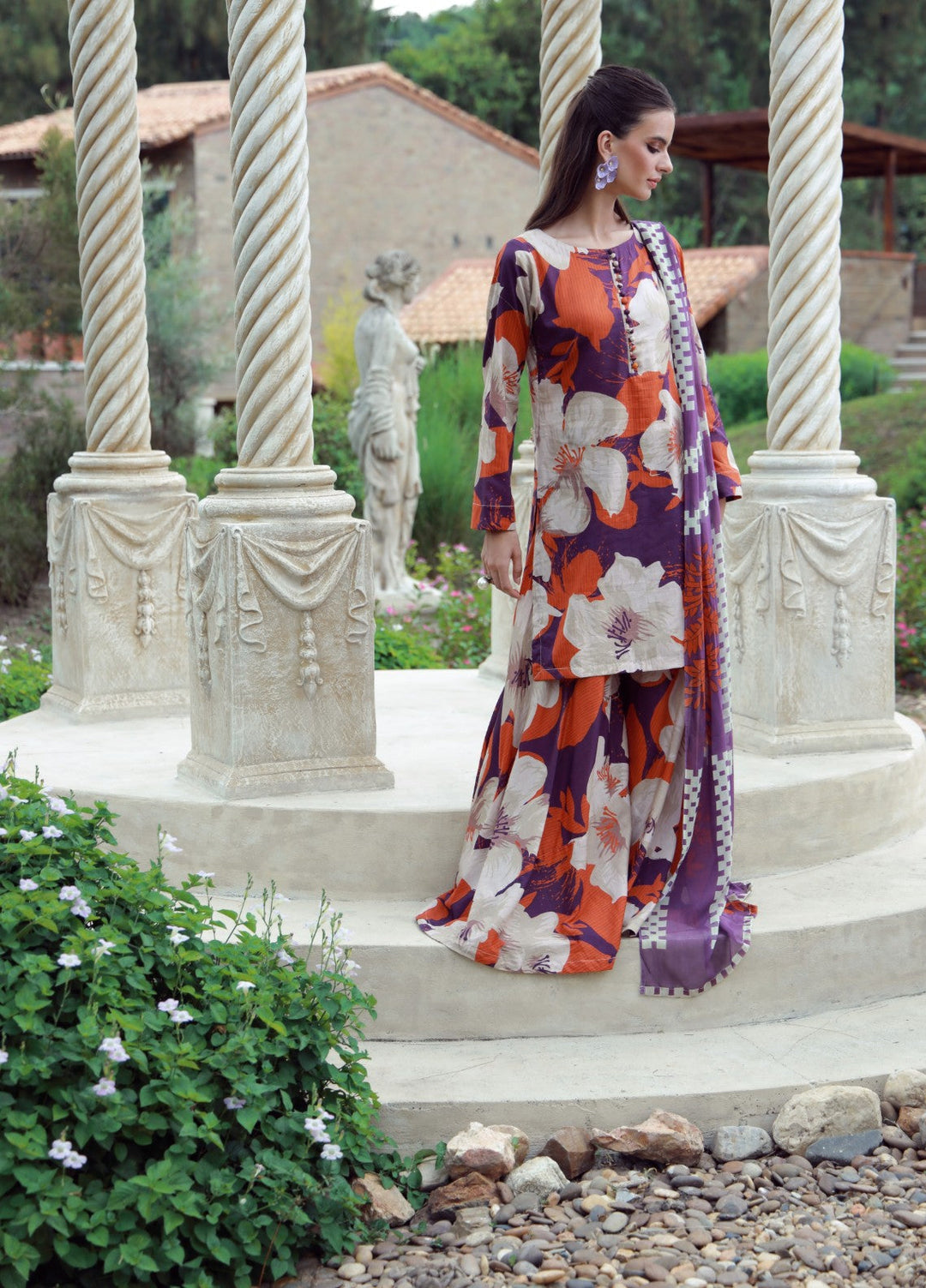 Petals Of Serenity by Feathers RTW Printed Lawn 3 Piece Suit SOLTREX - Casual Collection