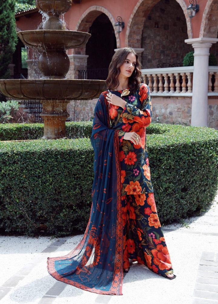 Petals Of Serenity by Feathers RTW Printed Lawn 3 Piece Suit VESTOR - Casual Collection