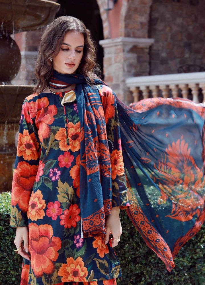 Petals Of Serenity by Feathers RTW Printed Lawn 3 Piece Suit VESTOR - Casual Collection
