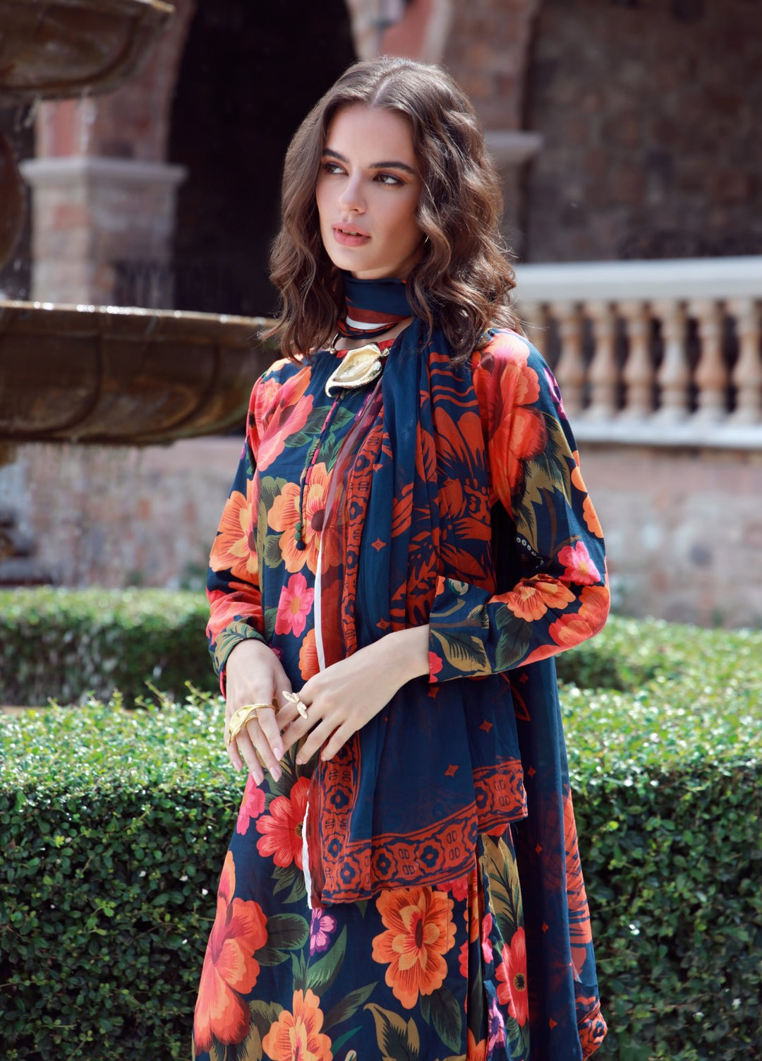Petals Of Serenity by Feathers RTW Printed Lawn 3 Piece Suit VESTOR - Casual Collection