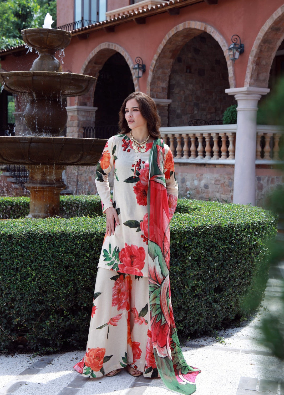 Petals Of Serenity by Feathers RTW Printed Lawn 3 Piece Suit ZENVOR - Casual Collection