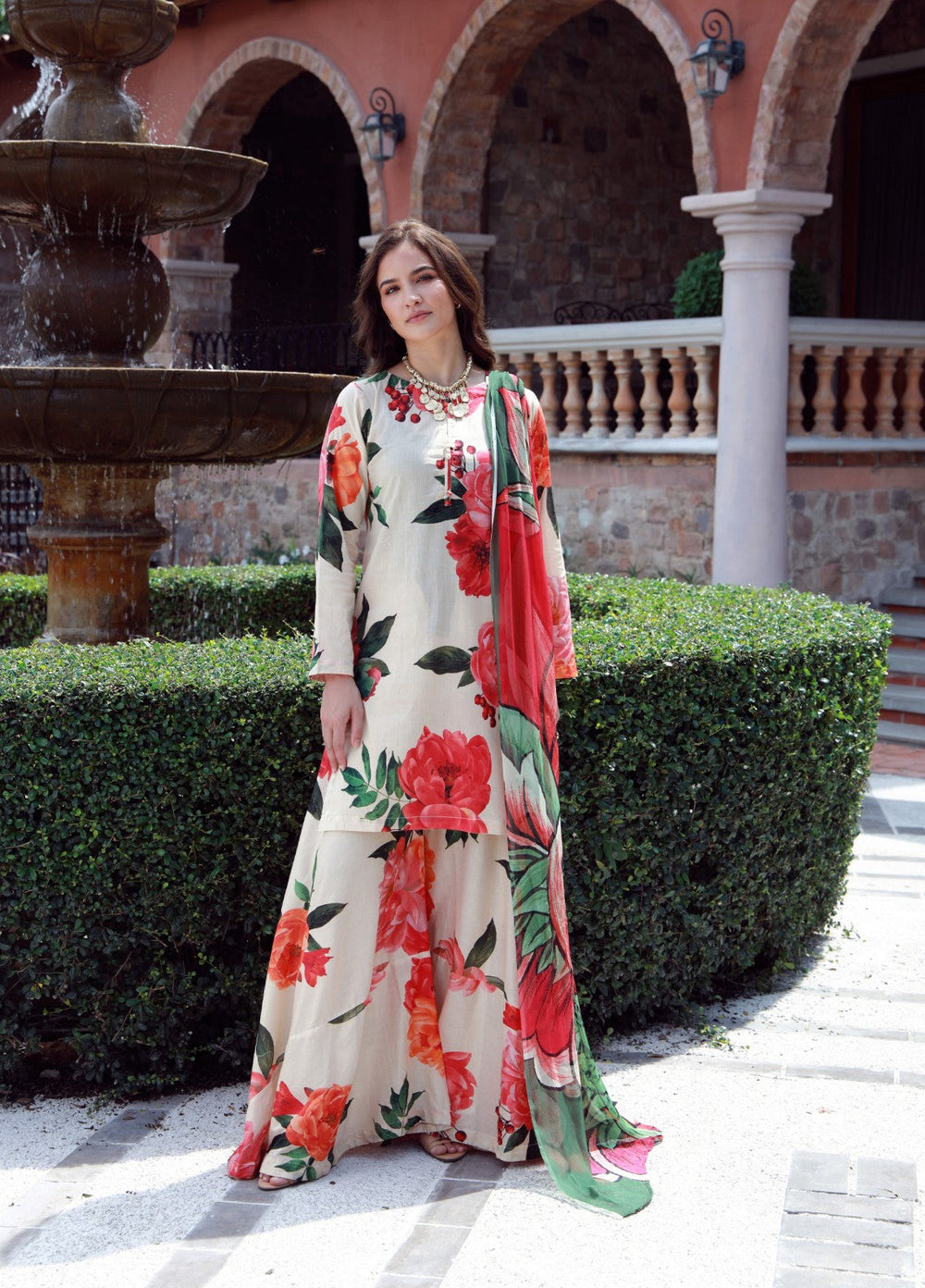 Petals Of Serenity by Feathers RTW Printed Lawn 3 Piece Suit ZENVOR - Casual Collection