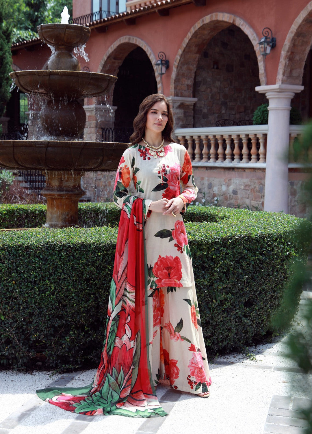 Petals Of Serenity by Feathers RTW Printed Lawn 3 Piece Suit ZENVOR - Casual Collection