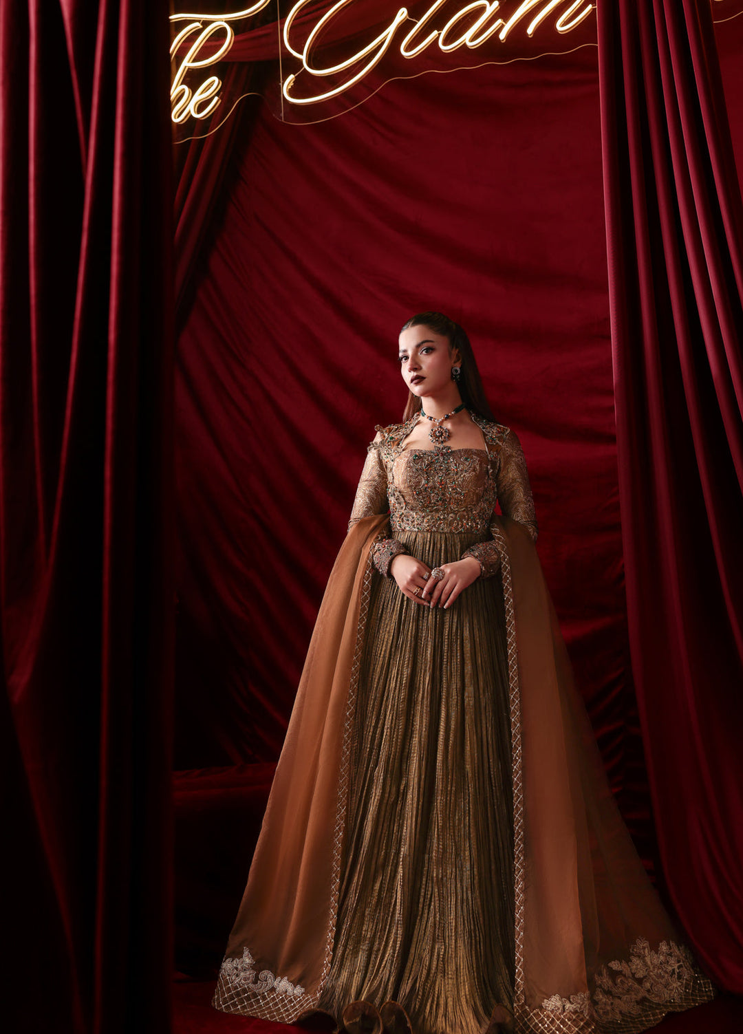The Glamorous by Musferah Saad RTW Hand work Organza 2 Piece Suit Ethereal Light - Wedding Collection
