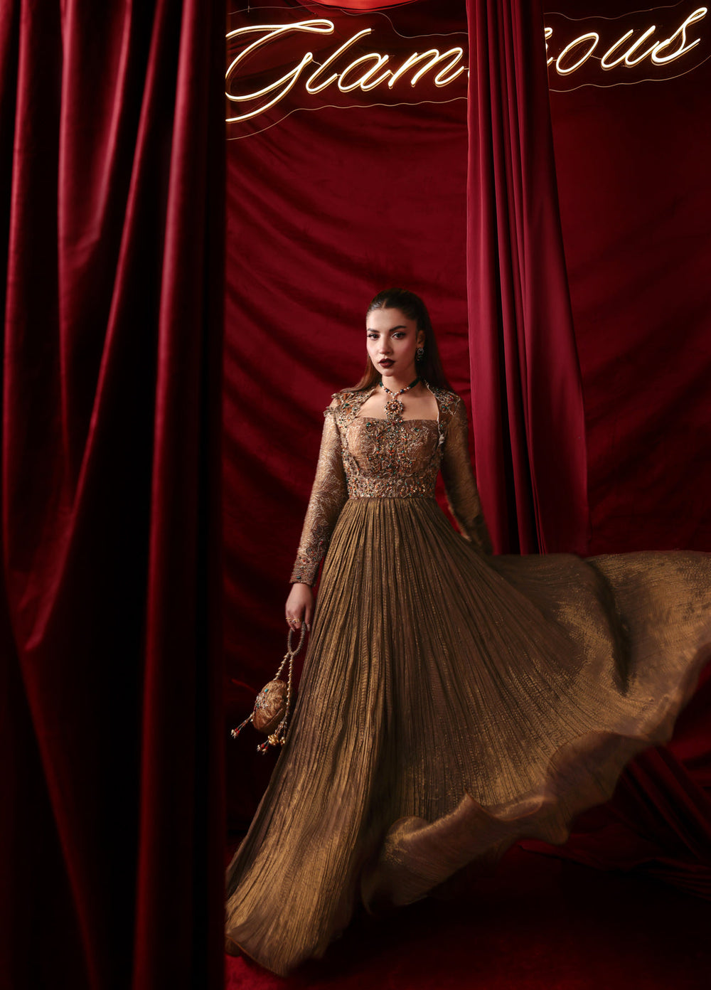 The Glamorous by Musferah Saad RTW Hand work Organza 2 Piece Suit Ethereal Light - Wedding Collection