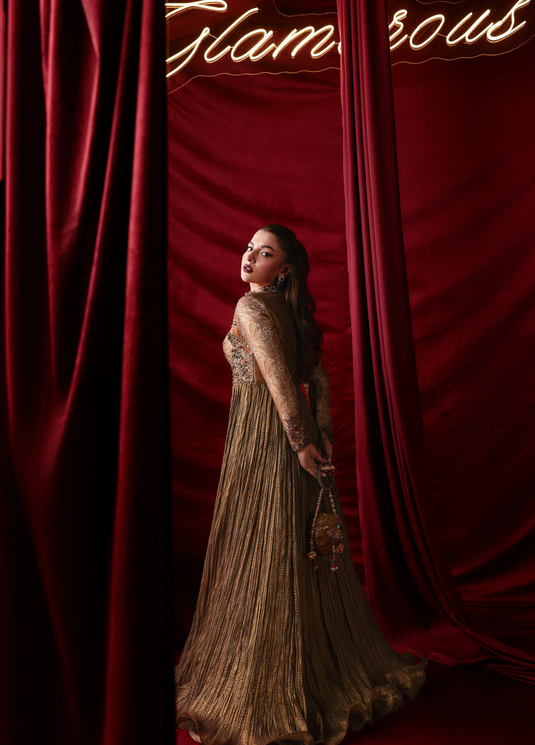The Glamorous by Musferah Saad RTW Hand work Organza 2 Piece Suit Ethereal Light - Wedding Collection