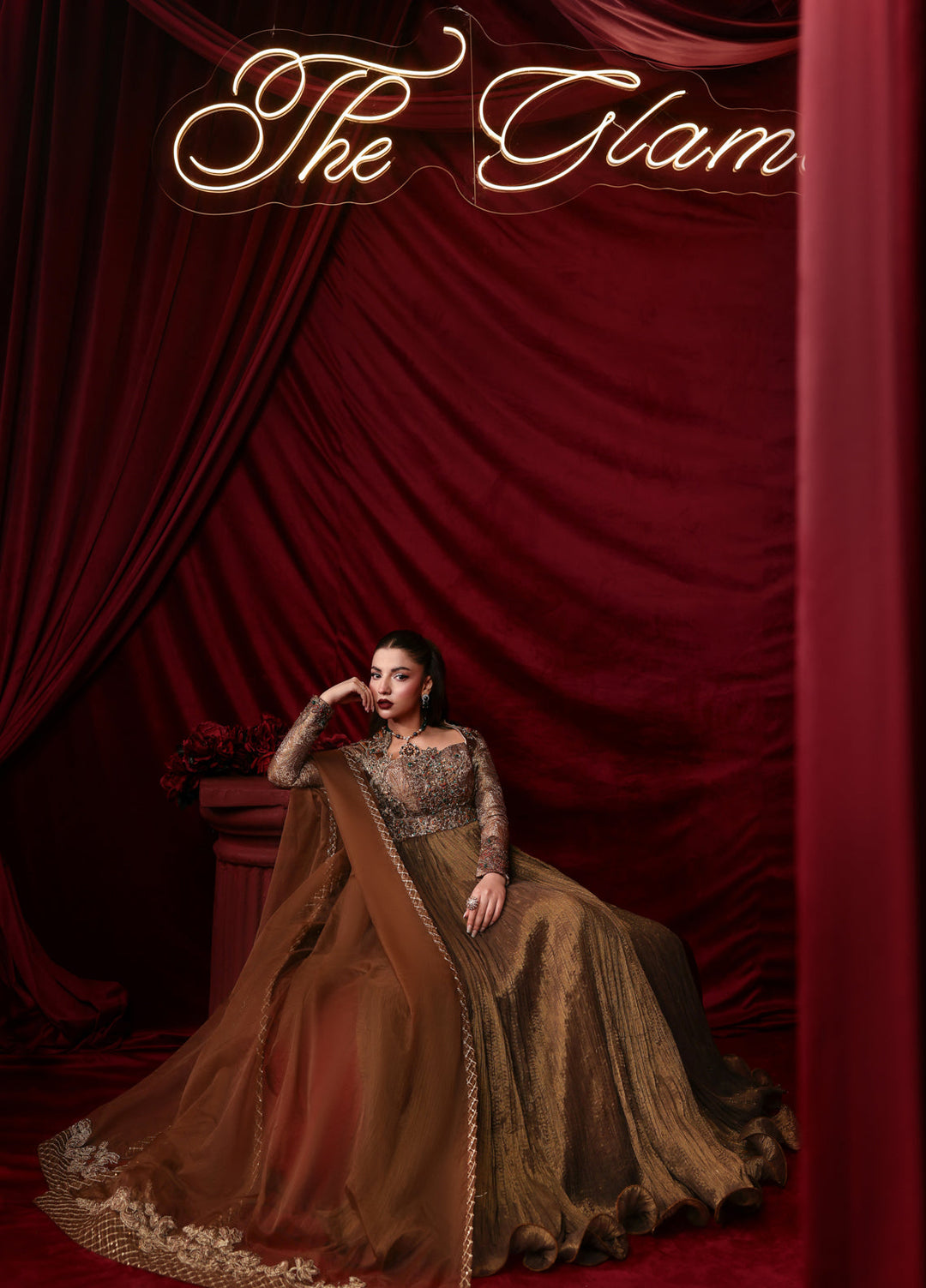 The Glamorous by Musferah Saad RTW Hand work Organza 2 Piece Suit Ethereal Light - Wedding Collection
