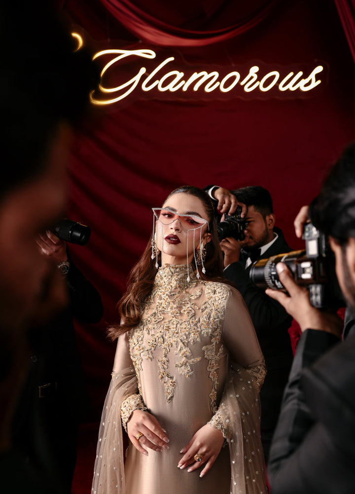 The Glamorous by Musferah Saad RTW Embroidered Tissue Silk 3 Piece Suit Athena - Casual Collection