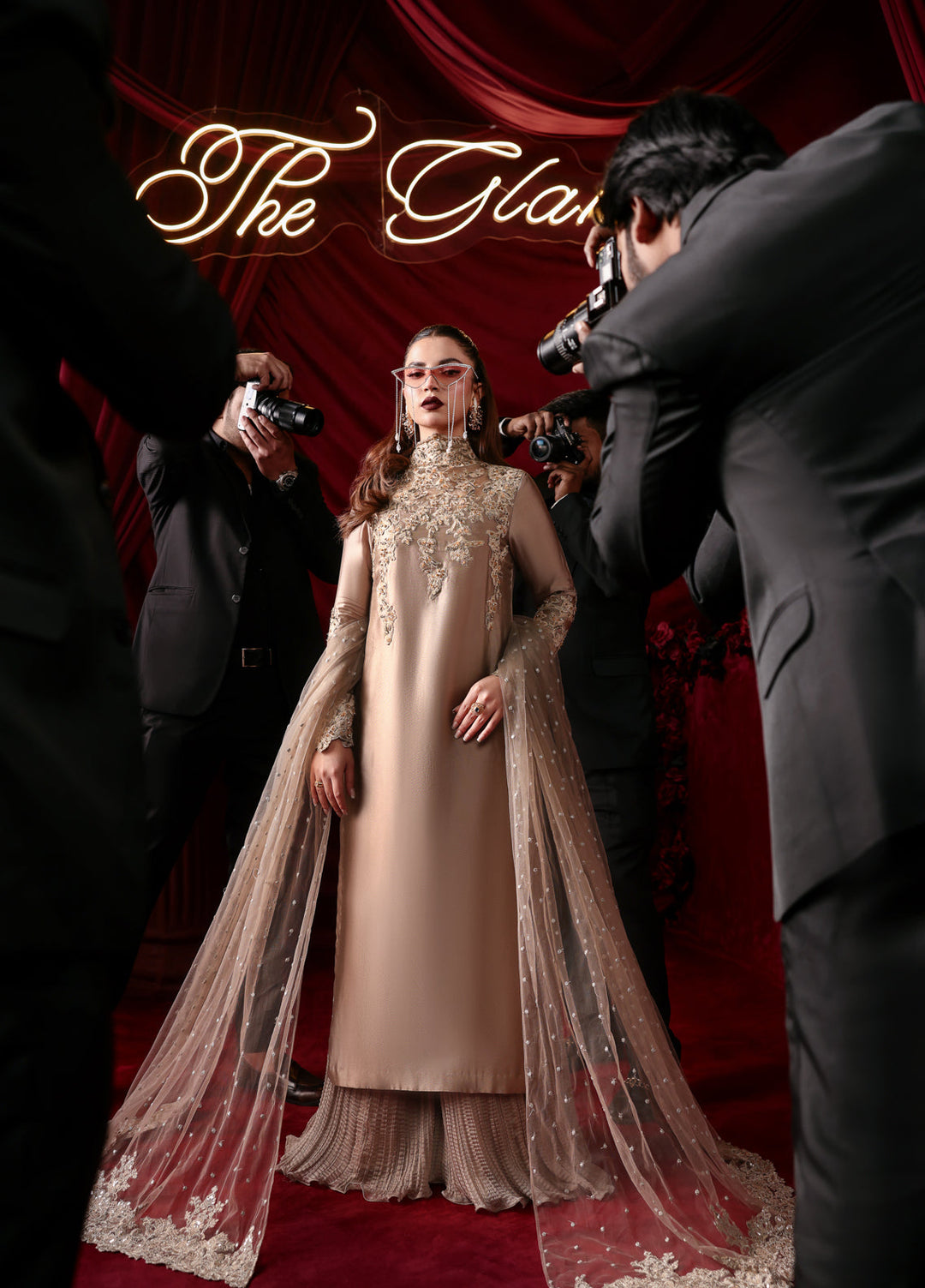 The Glamorous by Musferah Saad RTW Embroidered Tissue Silk 3 Piece Suit Athena - Casual Collection