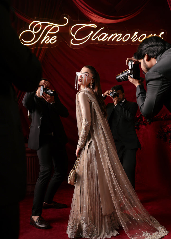 The Glamorous by Musferah Saad RTW Embroidered Tissue Silk 3 Piece Suit Athena - Casual Collection