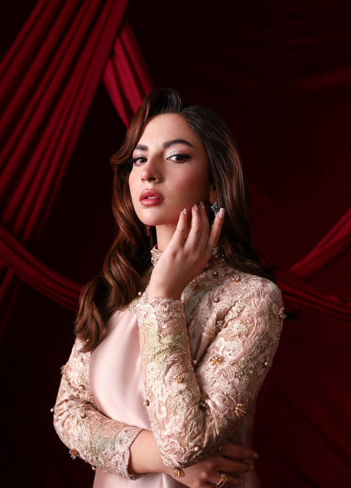 The Glamorous by Musferah Saad RTW Hand work Tissue Silk 3 Piece Suit Rosaline - Casual Collection