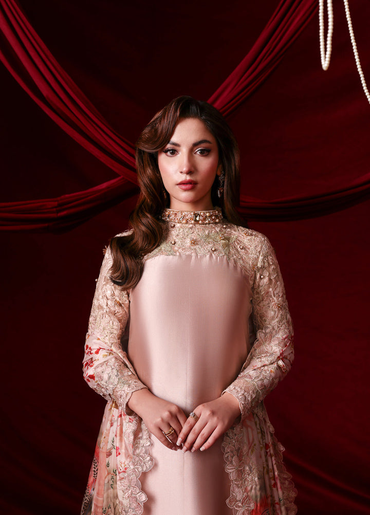 The Glamorous by Musferah Saad RTW Hand work Tissue Silk 3 Piece Suit Rosaline - Casual Collection