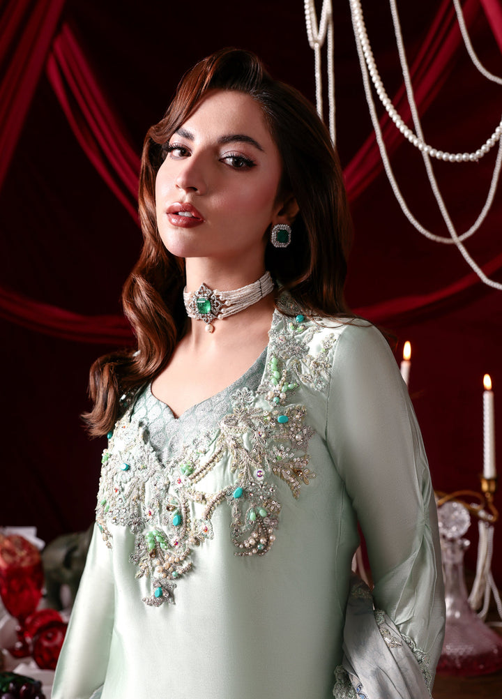 The Glamorous by Musferah Saad RTW Hand work Tissue Silk 3 Piece Suit Elysia - Eid Collection